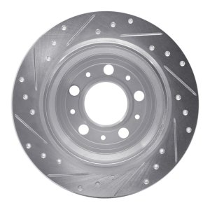 Volvo V70 Brake Rotor (1) - Rear Right - R1 Concepts - Drilled & Slotted - Silver - `99-`00